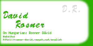 david rosner business card